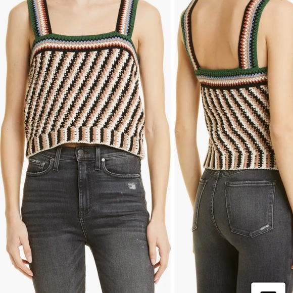 NWT Veronica Beard Livina Crochet Tank Top Sz M - Picture 2 of 6